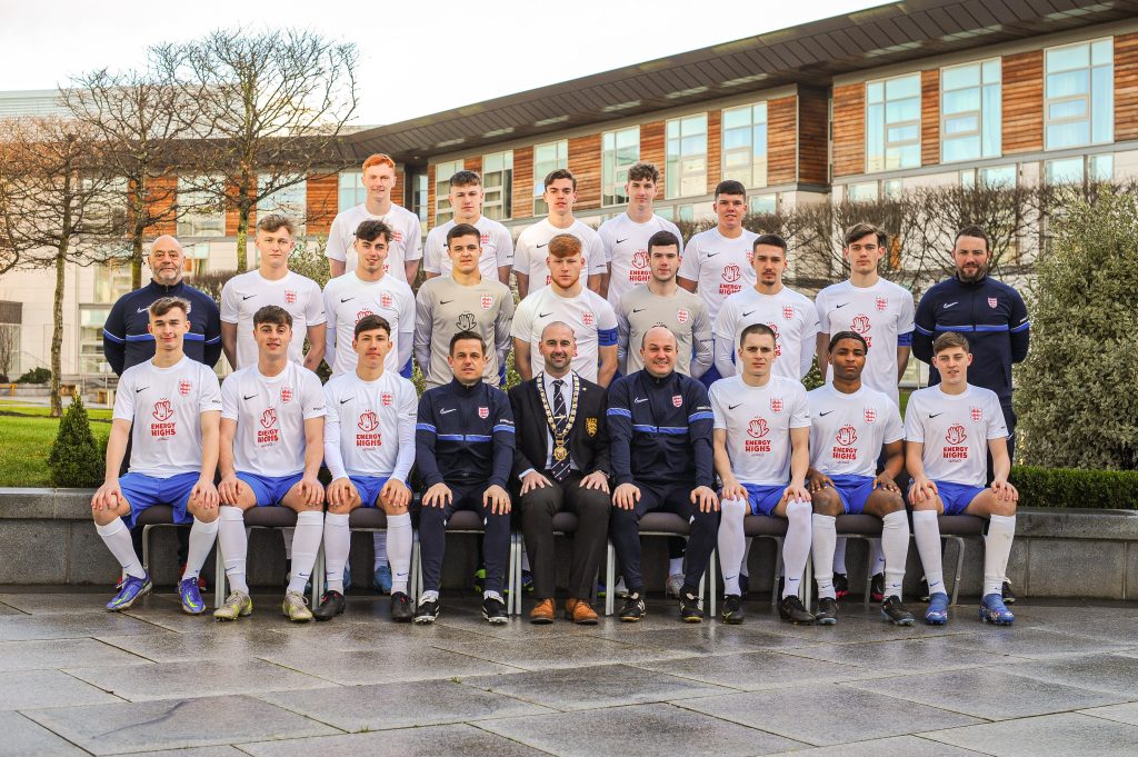 A squad photo of the England U18 Schoolboys' Squad 2021