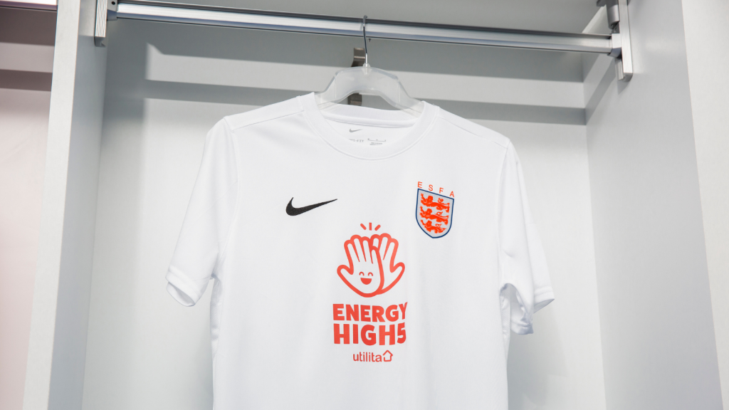 The ESFA England home shirt for 21/22
